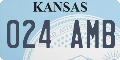 KS license plate 024AMB