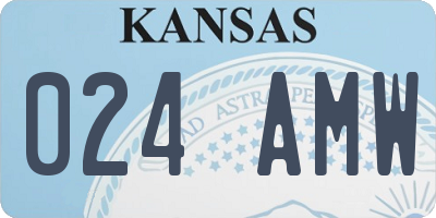 KS license plate 024AMW
