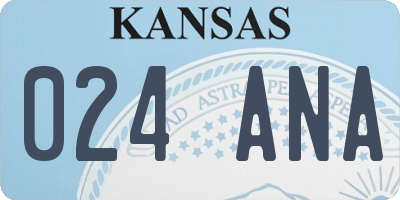 KS license plate 024ANA