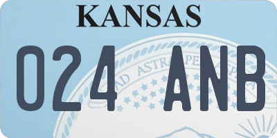 KS license plate 024ANB