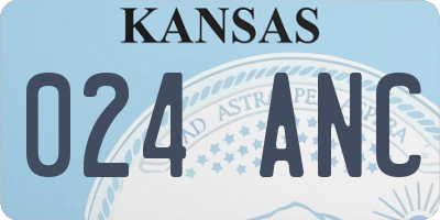 KS license plate 024ANC
