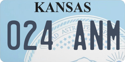 KS license plate 024ANM