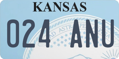 KS license plate 024ANU