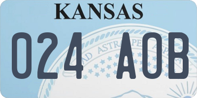 KS license plate 024AOB