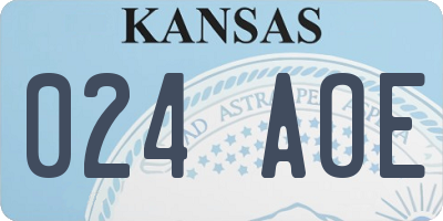 KS license plate 024AOE