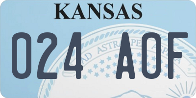 KS license plate 024AOF