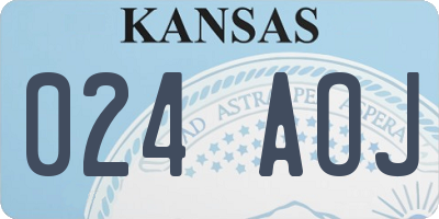 KS license plate 024AOJ
