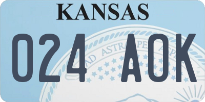 KS license plate 024AOK