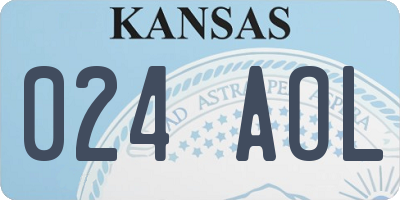 KS license plate 024AOL