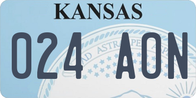 KS license plate 024AON