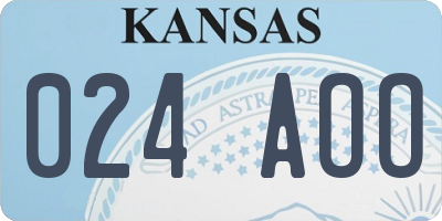 KS license plate 024AOO