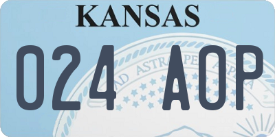 KS license plate 024AOP