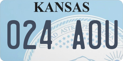 KS license plate 024AOU
