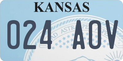 KS license plate 024AOV