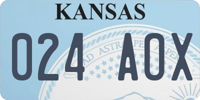 KS license plate 024AOX