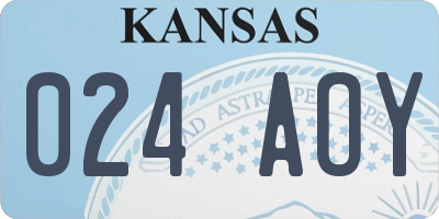KS license plate 024AOY