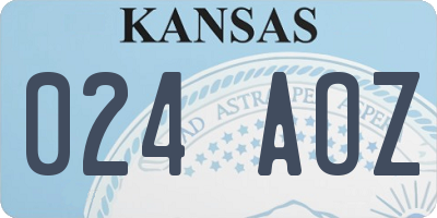 KS license plate 024AOZ