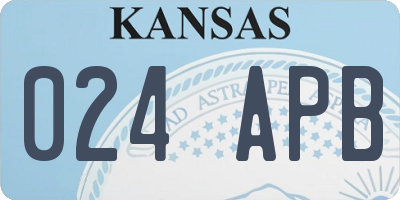 KS license plate 024APB