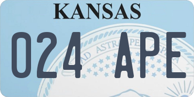 KS license plate 024APE