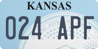 KS license plate 024APF