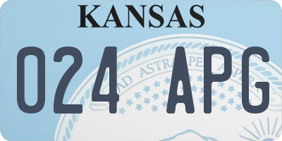 KS license plate 024APG