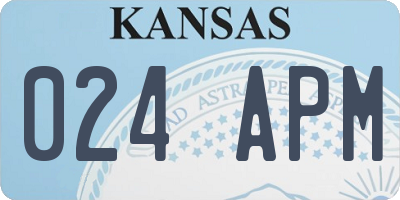 KS license plate 024APM