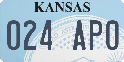 KS license plate 024APO