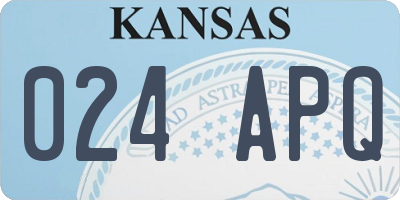 KS license plate 024APQ