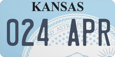 KS license plate 024APR