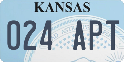 KS license plate 024APT