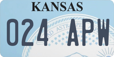 KS license plate 024APW