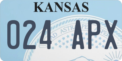 KS license plate 024APX