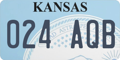 KS license plate 024AQB
