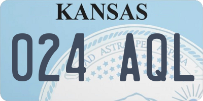 KS license plate 024AQL