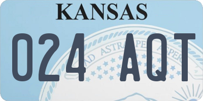 KS license plate 024AQT