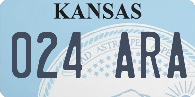 KS license plate 024ARA