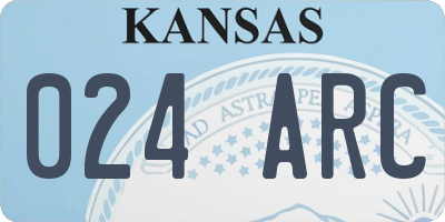 KS license plate 024ARC