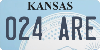 KS license plate 024ARE