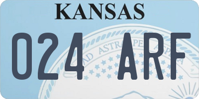 KS license plate 024ARF
