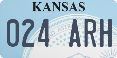 KS license plate 024ARH