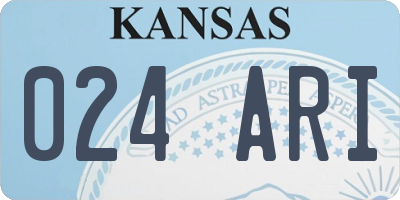 KS license plate 024ARI