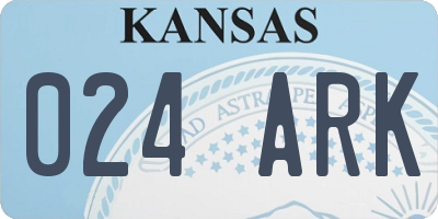 KS license plate 024ARK