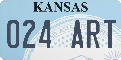 KS license plate 024ART