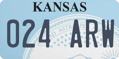 KS license plate 024ARW