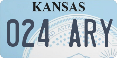 KS license plate 024ARY