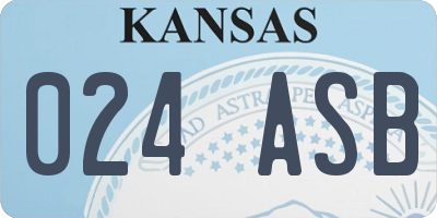 KS license plate 024ASB