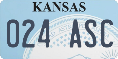 KS license plate 024ASC