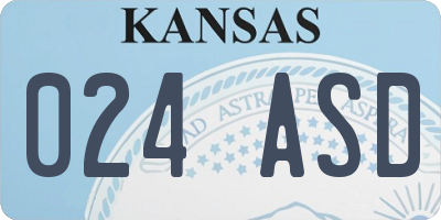 KS license plate 024ASD
