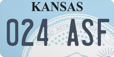 KS license plate 024ASF