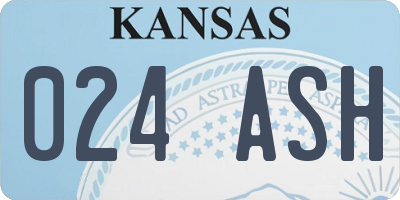 KS license plate 024ASH